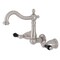 Kingston Brass KS1258PKL Duchess Two-Handle Wall Mount Bathroom Faucet, Brushed Nickel KS1258PKL - alternate 1